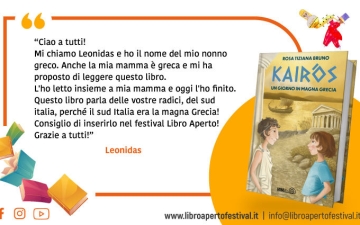 Leonidas ha appena finito di leggere Kairòs - "un giorno in Magna Grecia" di Rosa Tiziana Bruno e ha voluto subito consigliarlo agli amici di Libro Aperto.